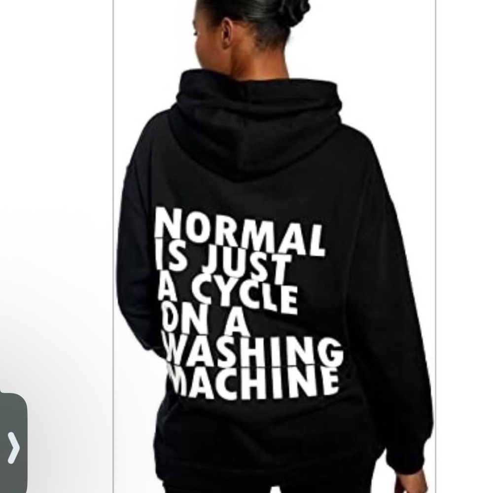 Black Graphic Hoodie with Bold Text
